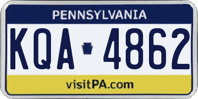 PA license plate KQA4862