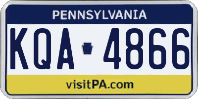 PA license plate KQA4866