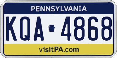 PA license plate KQA4868