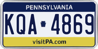 PA license plate KQA4869