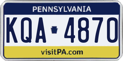PA license plate KQA4870