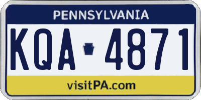 PA license plate KQA4871