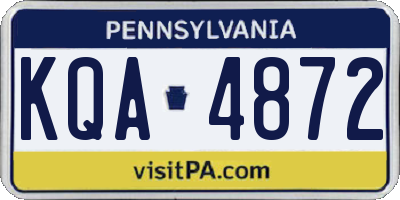 PA license plate KQA4872