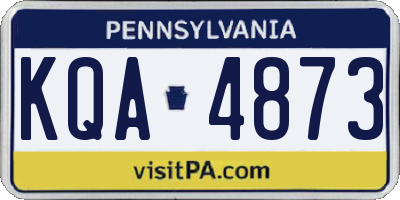 PA license plate KQA4873