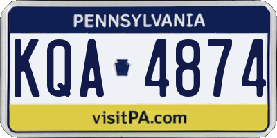 PA license plate KQA4874