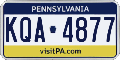 PA license plate KQA4877