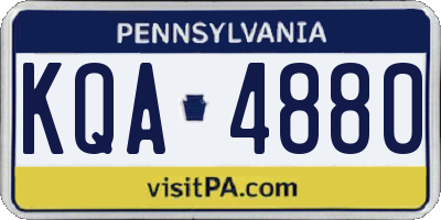 PA license plate KQA4880