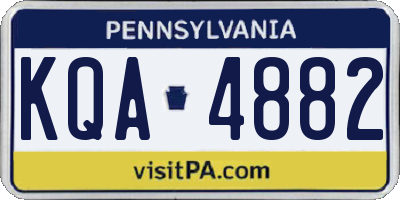 PA license plate KQA4882