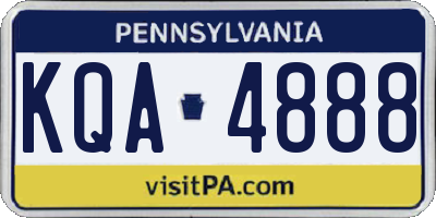 PA license plate KQA4888