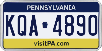 PA license plate KQA4890
