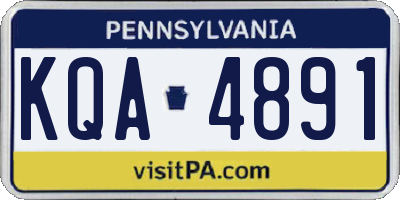 PA license plate KQA4891