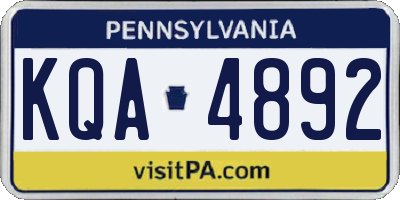 PA license plate KQA4892