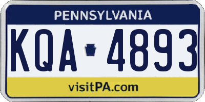 PA license plate KQA4893