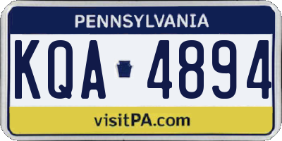 PA license plate KQA4894