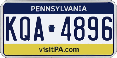 PA license plate KQA4896