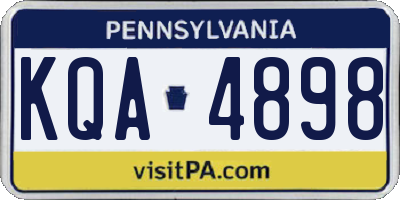 PA license plate KQA4898