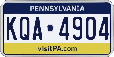 PA license plate KQA4904