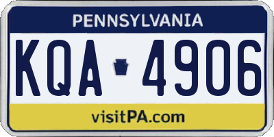 PA license plate KQA4906