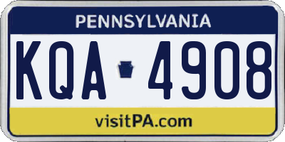 PA license plate KQA4908