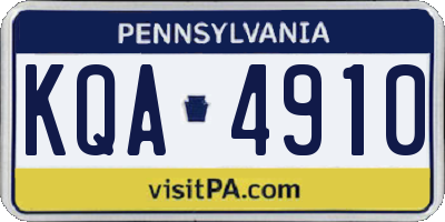PA license plate KQA4910