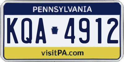 PA license plate KQA4912