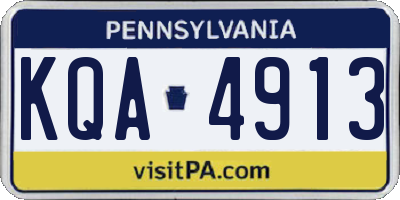 PA license plate KQA4913