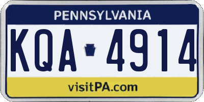 PA license plate KQA4914