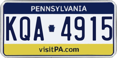 PA license plate KQA4915