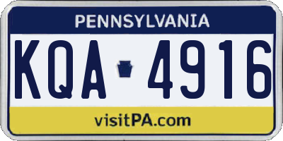 PA license plate KQA4916