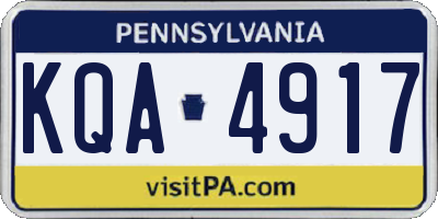 PA license plate KQA4917
