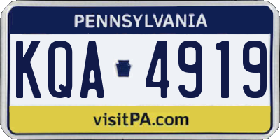 PA license plate KQA4919