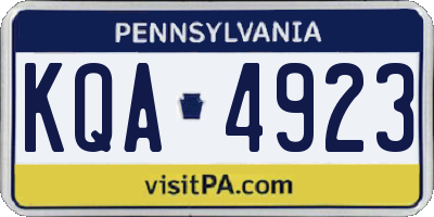 PA license plate KQA4923