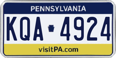 PA license plate KQA4924