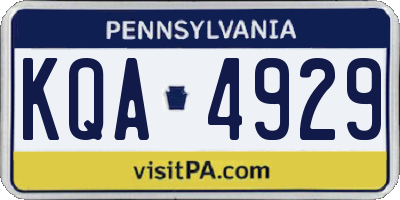 PA license plate KQA4929
