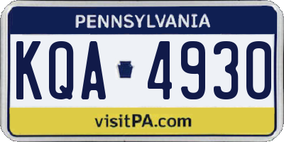 PA license plate KQA4930
