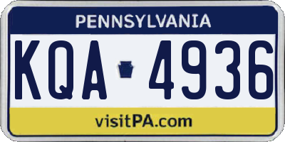 PA license plate KQA4936