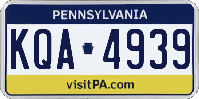 PA license plate KQA4939