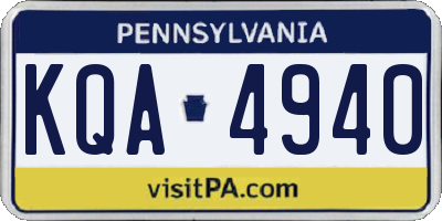 PA license plate KQA4940