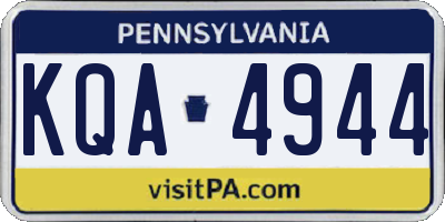 PA license plate KQA4944
