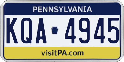 PA license plate KQA4945