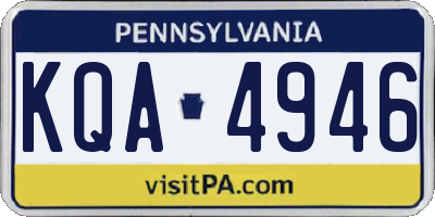 PA license plate KQA4946