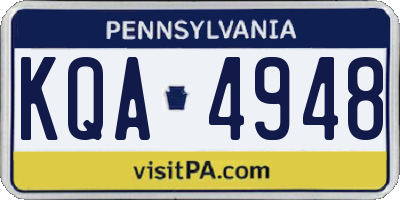 PA license plate KQA4948