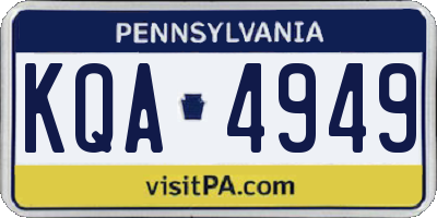 PA license plate KQA4949