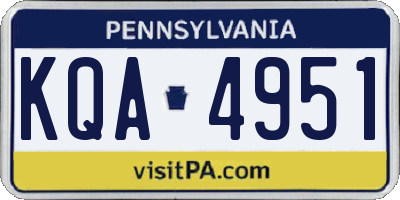 PA license plate KQA4951