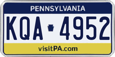 PA license plate KQA4952