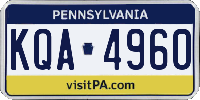 PA license plate KQA4960