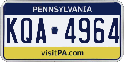 PA license plate KQA4964