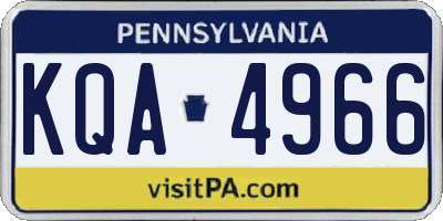 PA license plate KQA4966
