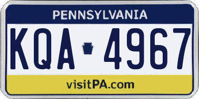 PA license plate KQA4967