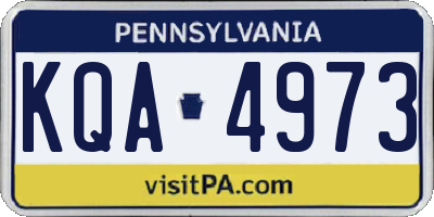 PA license plate KQA4973